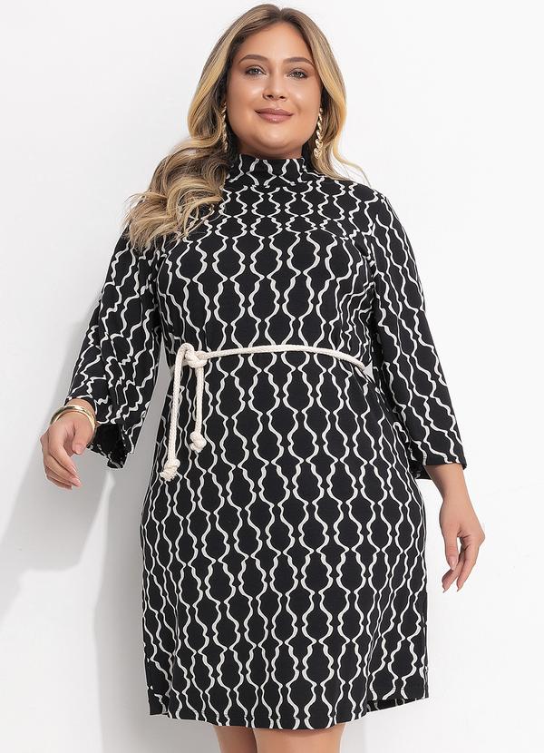 Quintess - Vestido Listra Desconstruída em Malha de Viscose