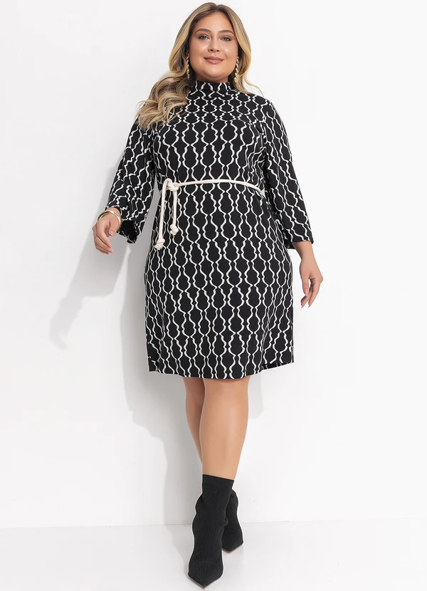 Quintess - Vestido Listra Desconstruída em Malha de Viscose 4