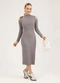 Cativa - Vestido Midi em Canelado Amarelo Claro - variação: Lilás