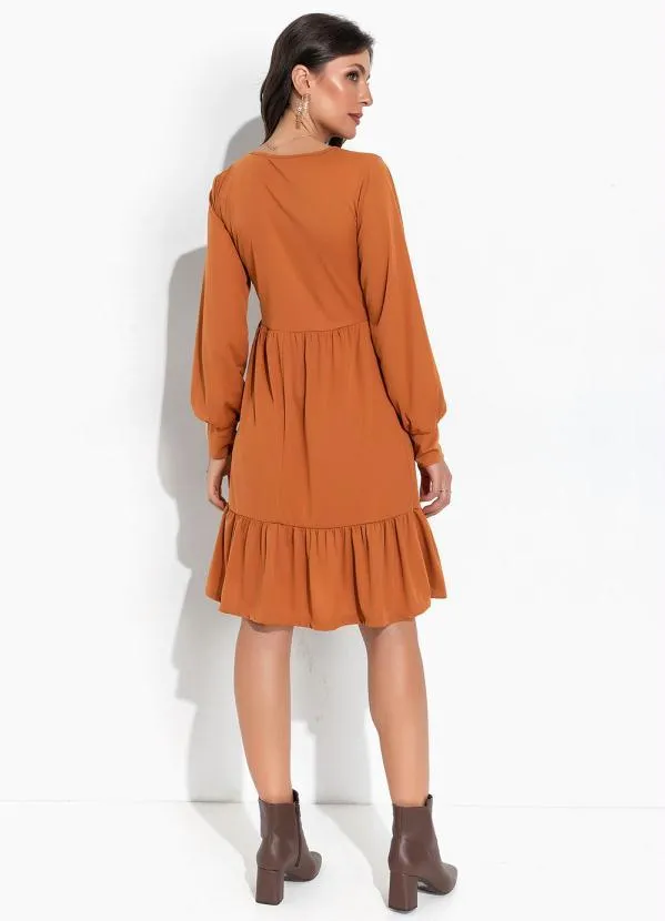 Moda Pop - Vestido Mostarda em Malha 4