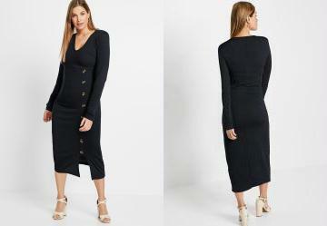 Vestido Preto em Canelado