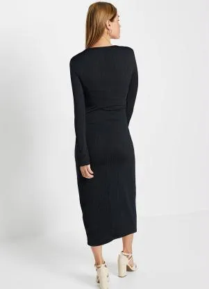 bonprix - Vestido Preto em Canelado - BONPRIX