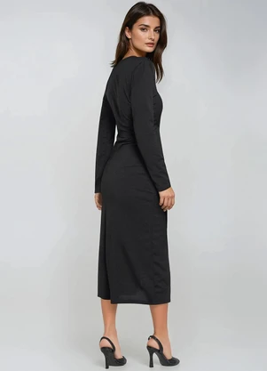 bonprix - Vestido Preto em Malha Crepe - BONPRIX