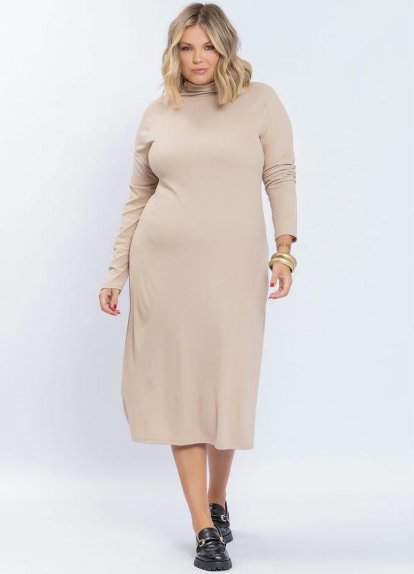 Preview - Vestido Ribana Gola Bege