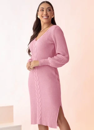 Rosalie - Vestido Rosa Claro em Tricô - ROSALIE