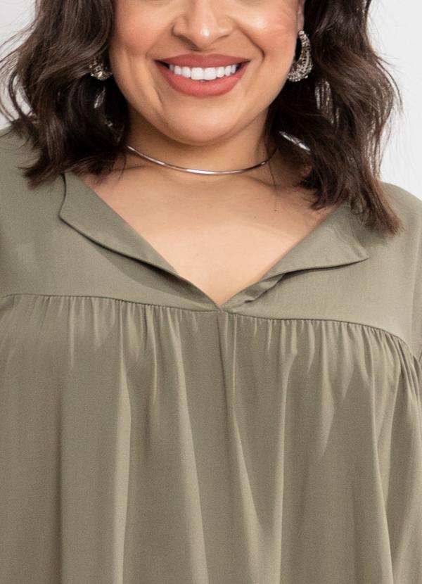 Quintess - Vestido Verde Oliva em Viscose Plana 10