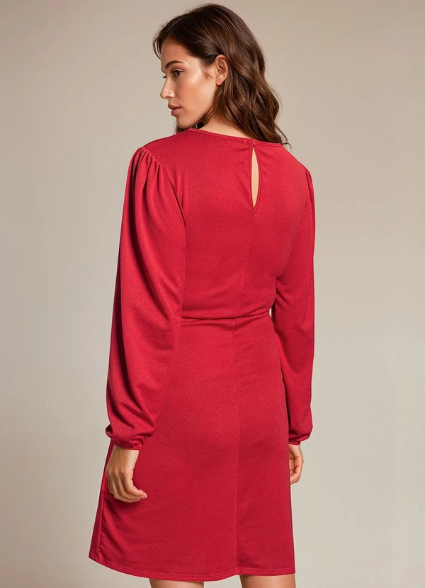 bonprix - Vestido Vermelho em Malha Crepe 2