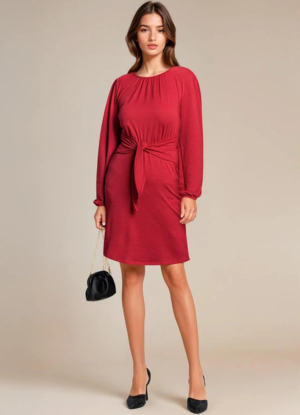 bonprix - Vestido Vermelho em Malha Crepe 3