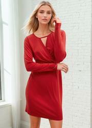 Vestido Vermelho em Malha de Viscose