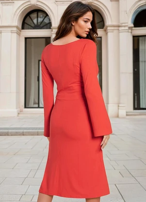 bonprix - Vestido Vermelho em Malha de Viscose - BONPRIX
