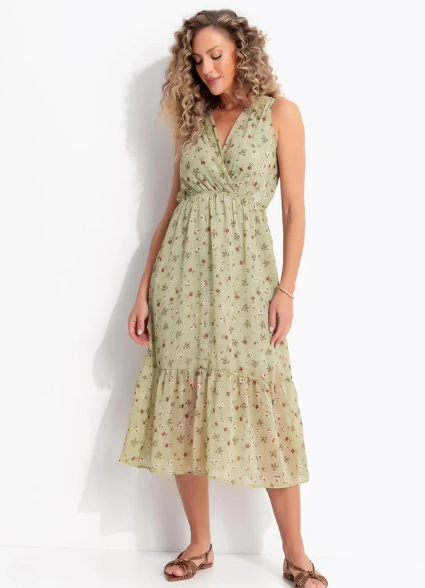 Quintess - Blusa Floral Menta em Chiffon