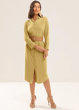 Gris - Chemise em Viscose com Elastano Amarelo Mostarda - GRIS