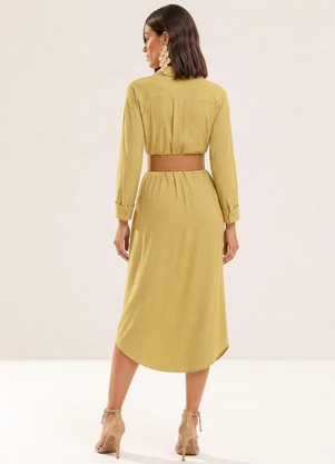 Gris - Chemise em Viscose com Elastano Amarelo Mostarda - GRIS