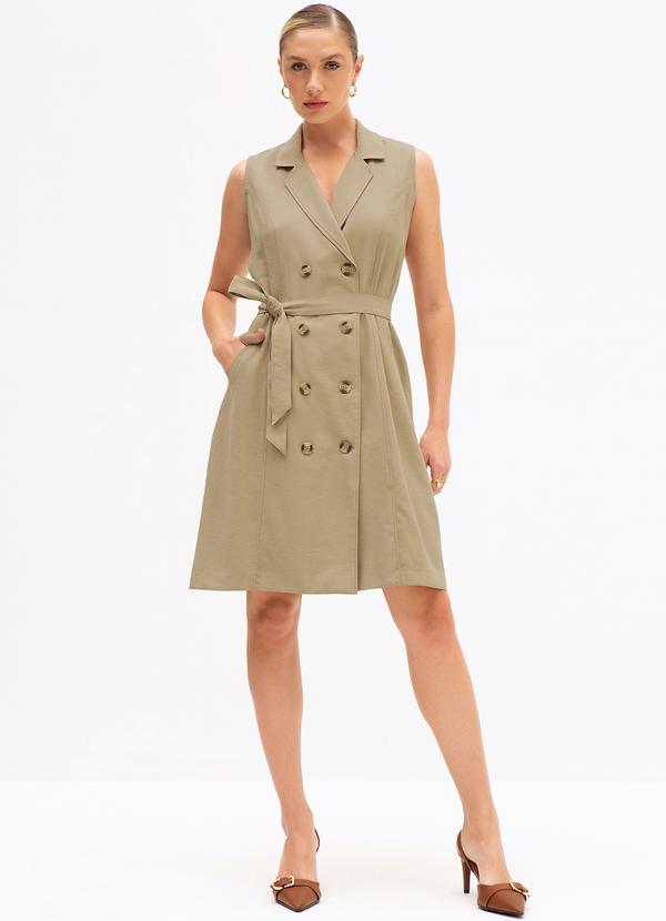 Principessa - Trench Coat sem Mangas em Viscose Bege Filomena 5