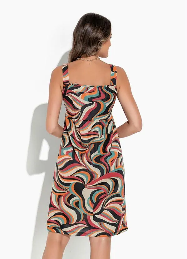 Rosalie - Vestido Abstrato Alça Larga 2