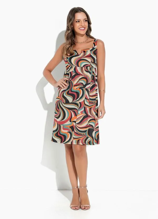 Rosalie - Vestido Abstrato Alça Larga 3