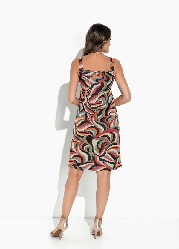 Rosalie - Vestido Abstrato Alça Larga 4