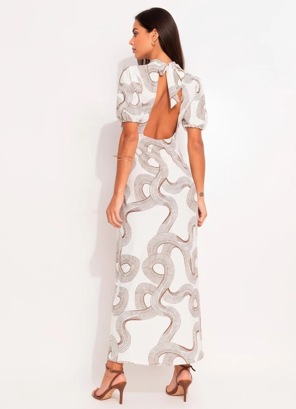 Quintess - Vestido Abstrato Bicolor em Canelado 4