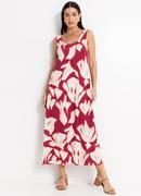 Vestido Abstrato Bicolor em Malha de Viscose