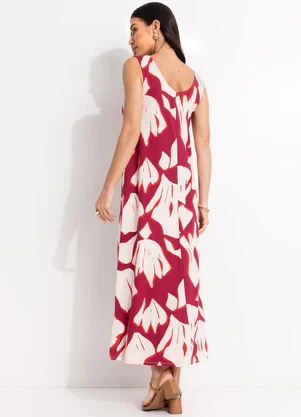 Quintess - Vestido Abstrato Bicolor em Malha de Viscose - QUINTESS