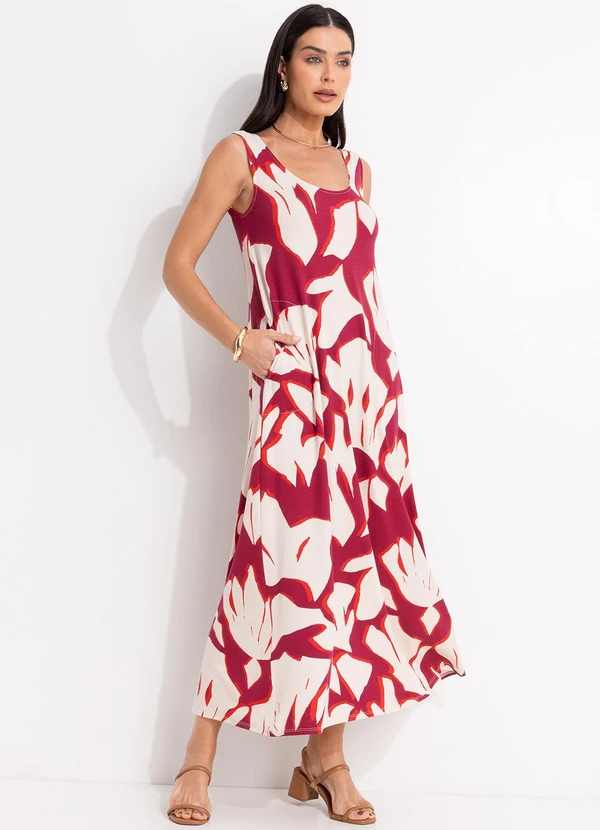 Quintess - Vestido Abstrato Bicolor em Malha de Viscose 3