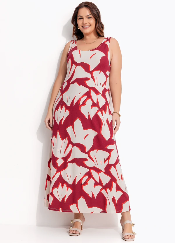 Quintess - Vestido Abstrato Bicolor em Malha de Viscose 2