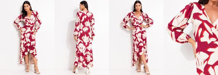 Vestido Abstrato Bicolor em Malha de Viscose