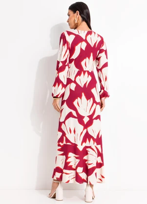 Quintess - Vestido Abstrato Bicolor em Malha de Viscose - QUINTESS