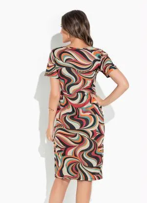 Rosalie - Vestido Abstrato com Abertura - ROSALIE