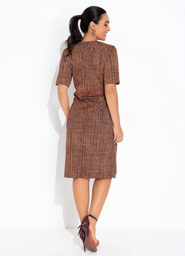 Rosalie - Vestido Abstrato Laranja Tubinho 4