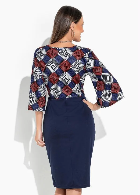 Rosalie - Vestido Abstrato Manga Ampla 2