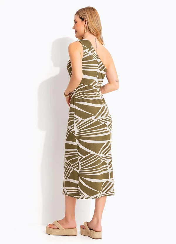 Quintess - Vestido Abstrato Verde em Malha de Viscose 5