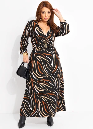 Quintess - Vestido Acqua Terroso em Malha de Viscose - QUINTESS