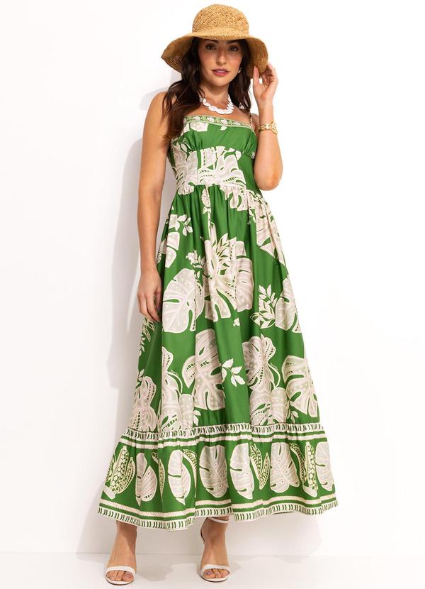 Farm - Vestido Alça de Renda Verde