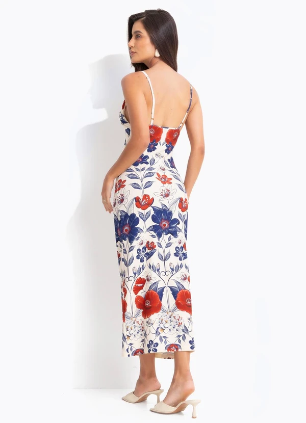 Farm - Vestido Alça Floral Lina Bege 2