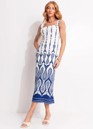 Farm - Vestido Alça Mar de Estrelas Off White - FARM