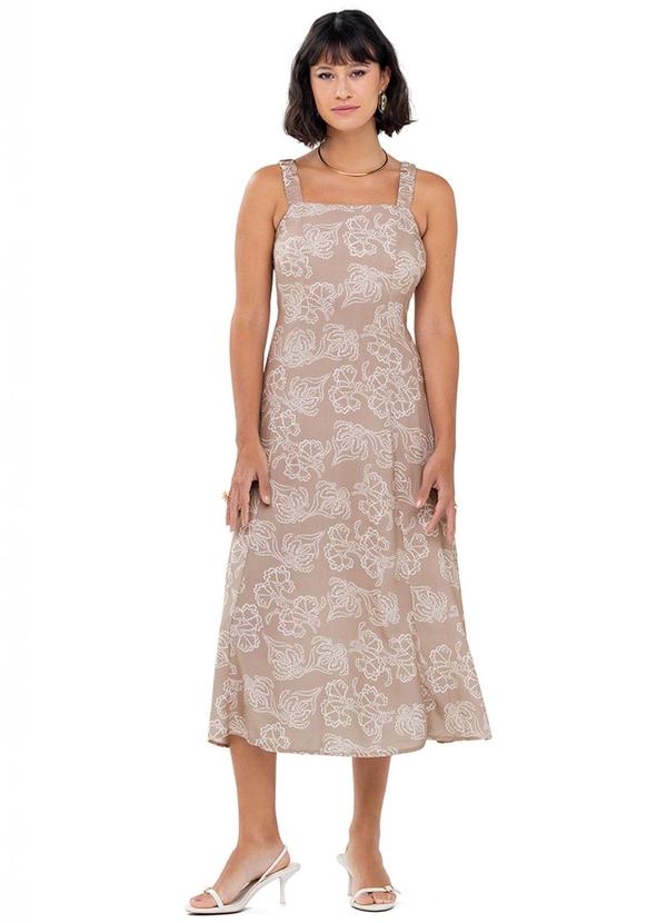Rezzato - Vestido Alças Largas Adulto Feminino Bege