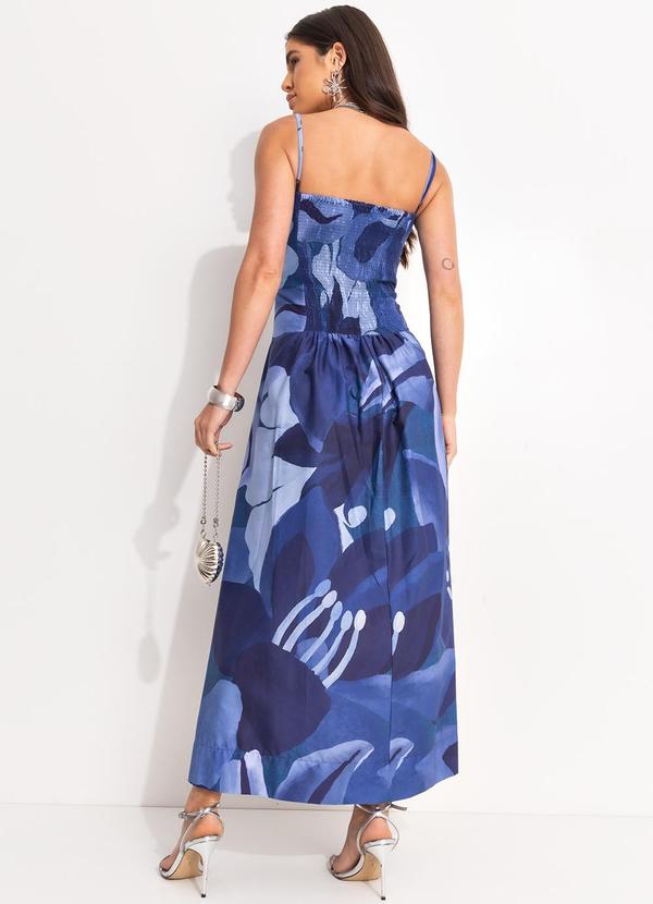 Farm - Vestido Alcinhas Aquarela Floral Azul 10