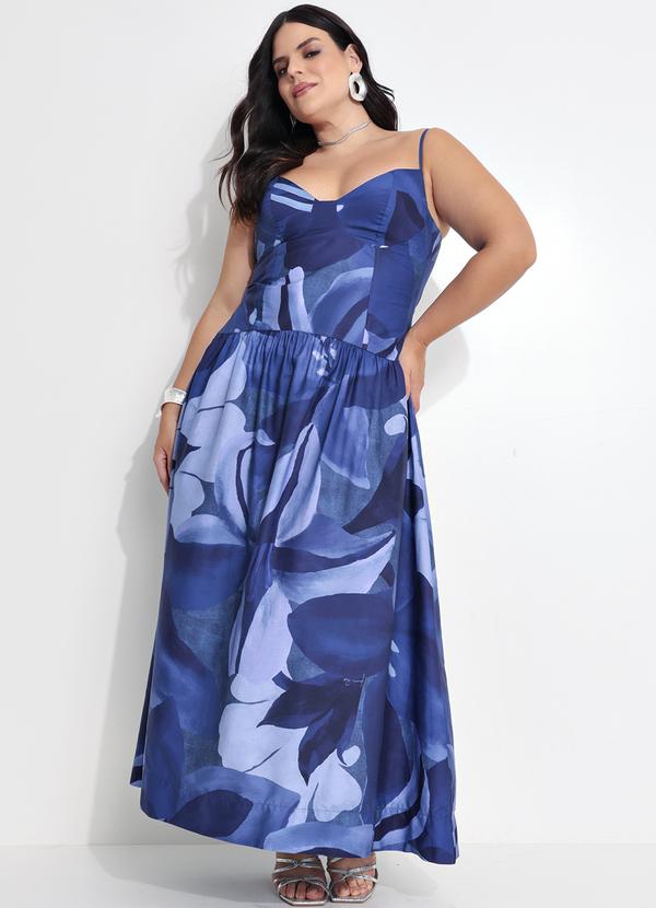 Farm - Vestido Alcinhas Aquarela Floral Azul 5