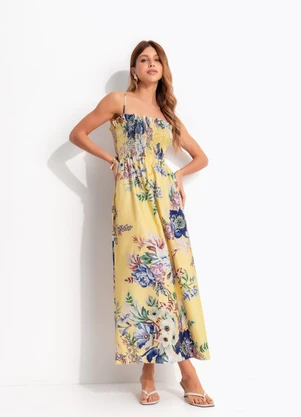 Farm - Vestido Alcinhas Floral Leni Amarelo - FARM