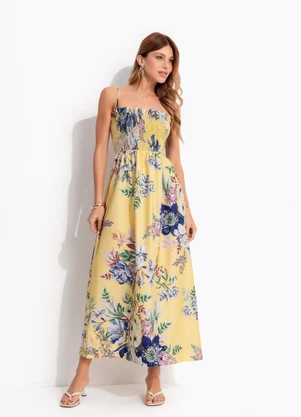 Farm - Vestido Alcinhas Floral Leni Amarelo - FARM