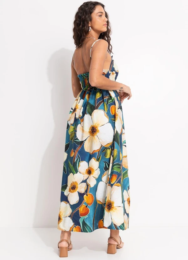 Farm - Vestido Alcinhas Jardim Litoral Azul 2