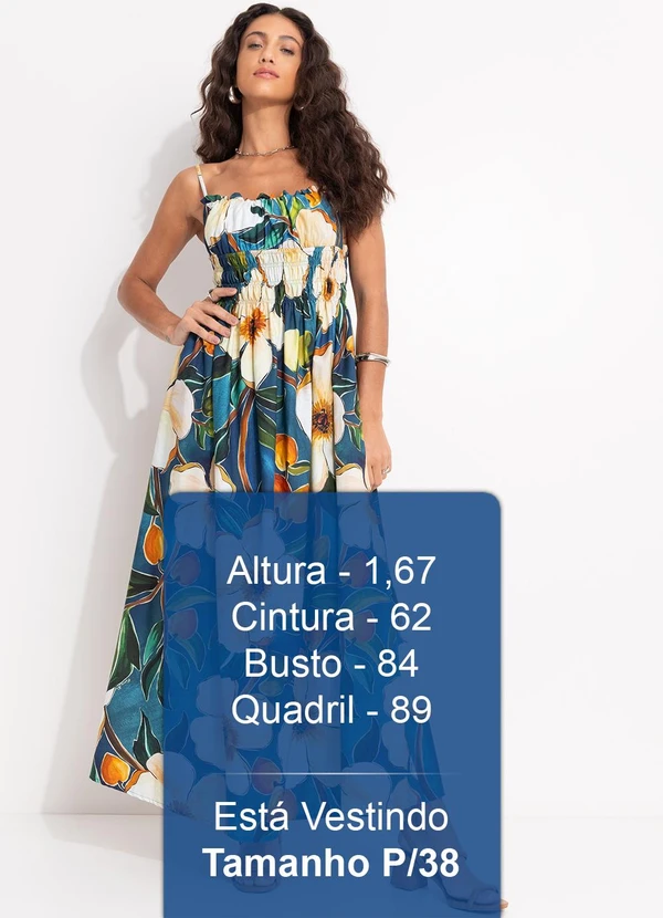 Farm - Vestido Alcinhas Jardim Litoral Azul 5