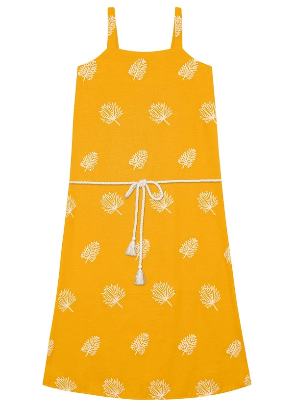 Malwee - Vestido Amarelo Amplo Bordado 2