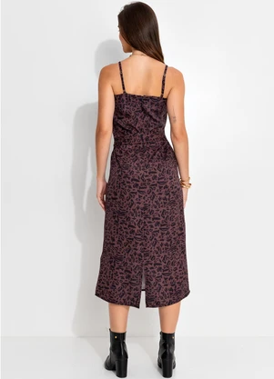 Quintess - Vestido Animal Print em Alfaiataria Sarjada - QUINTESS