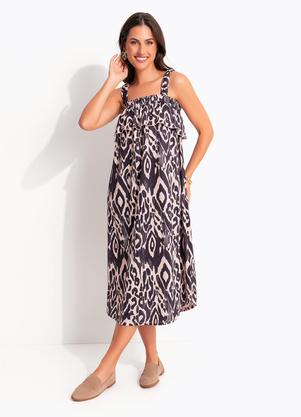 Vestido (Animal Print) em Malha Fria