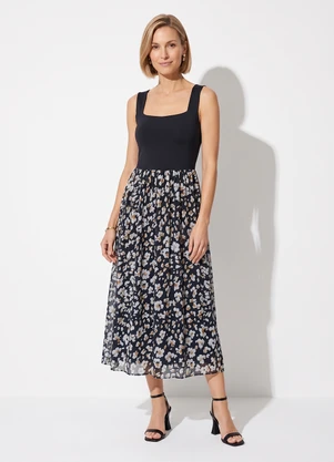 Quintess - Vestido Animal Print em Tule - QUINTESS