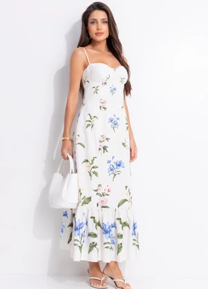 Farm - Vestido Aquaflora Off White - FARM