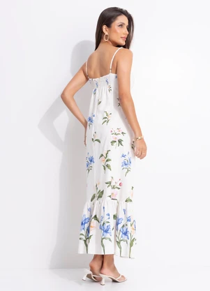 Farm - Vestido Aquaflora Off White - FARM