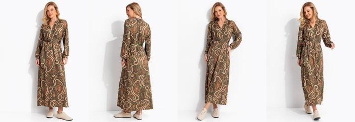 Vestido Arabescos Verde em Malha Fria